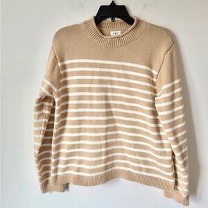 J. Crew Striped Classic Mockneck Sweater